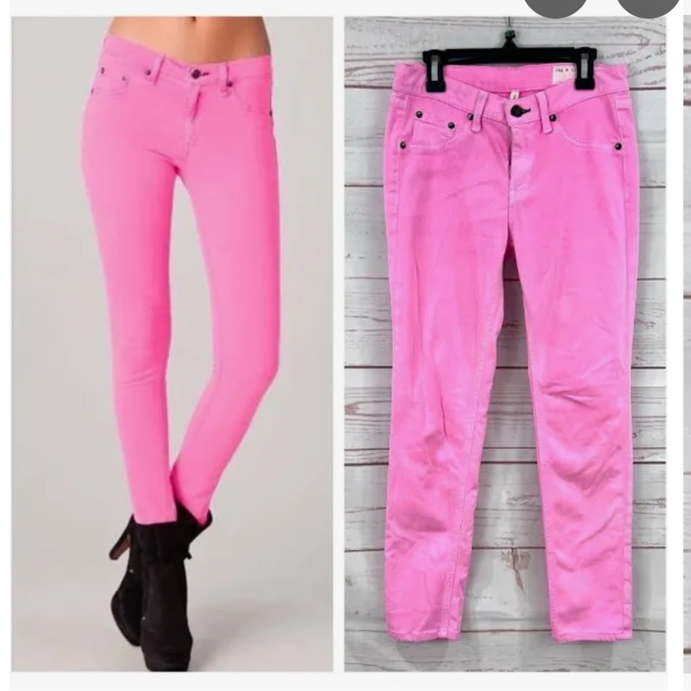 Rag & Bone Jean Neon Pink Jeggings Size 29  P-11